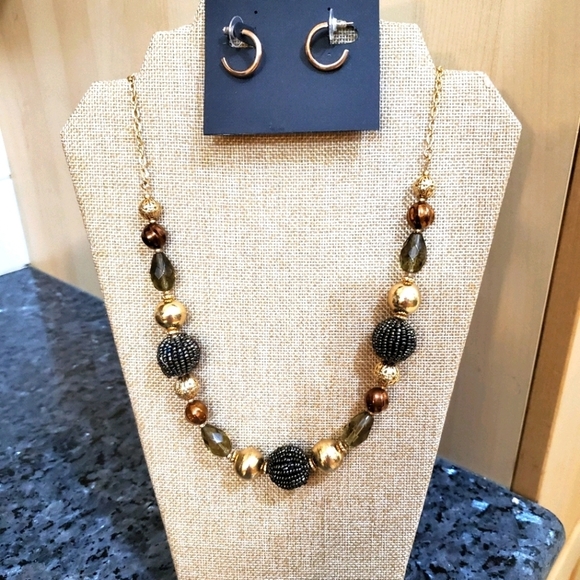Cookie Lee Jewelry - Cookie Lee Bead/Bubble Necklace & Earrings